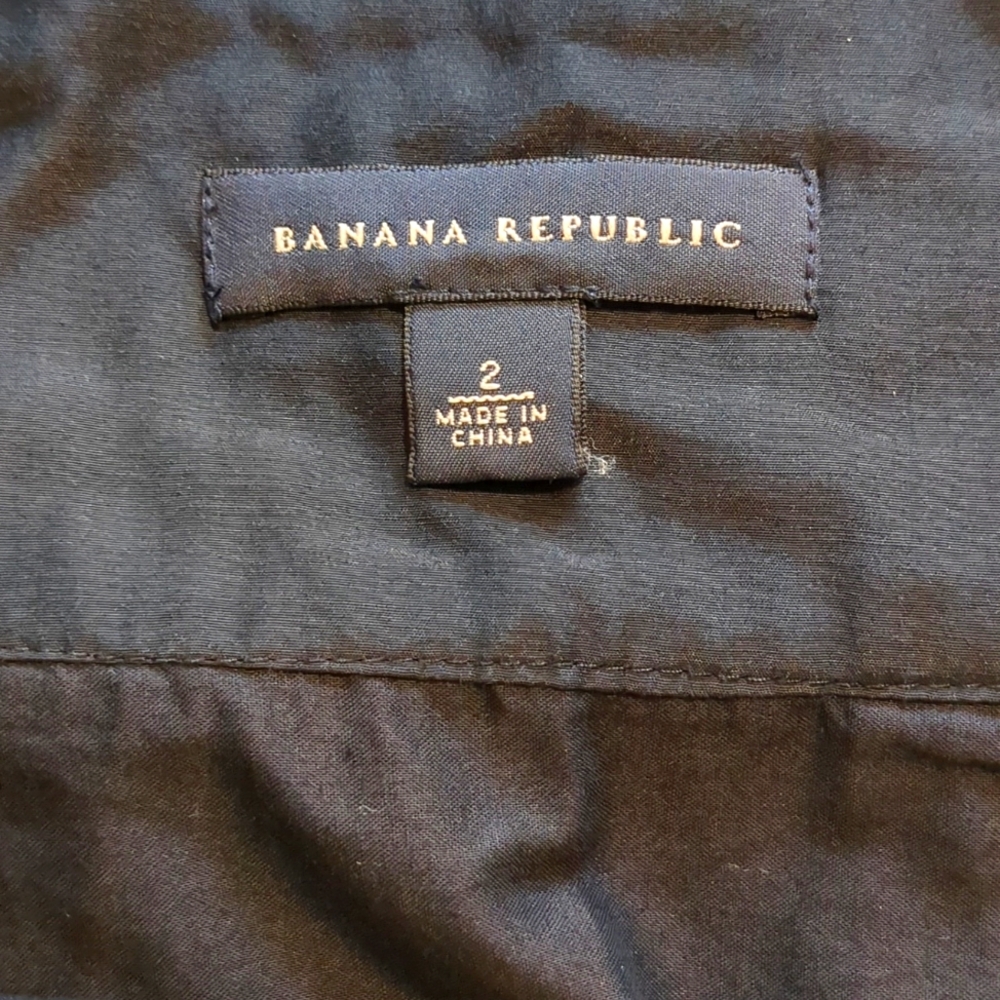 Banana Republic Black Full A-Line Circle Skirt Cotton & Silk size 4 Classic - Picture 2 of 4